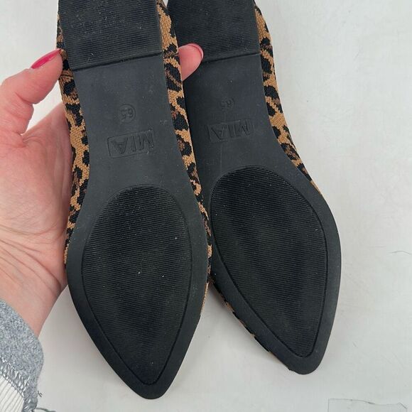 NWOT Mia Women's 1889 Animal Print Pointed Toe Ballet Flats Brown Size 6.5 - Picture 7 of 10